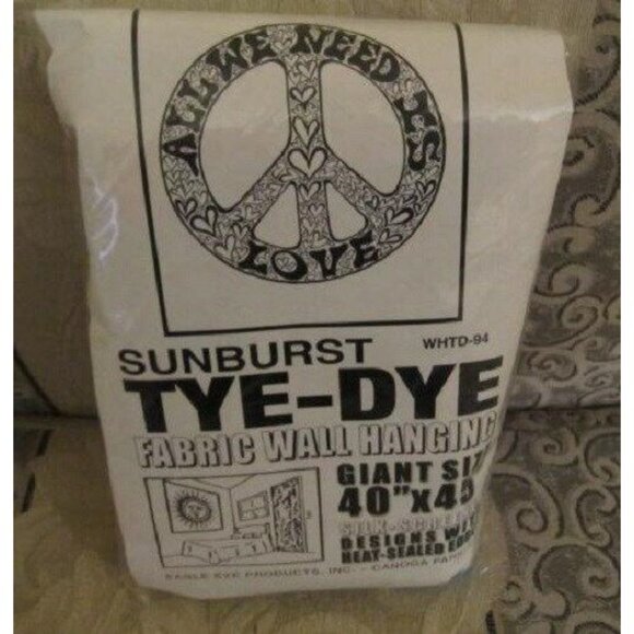 New Tie Dye Tapestry All You Need is Love Peace Sign Wall Hanging ART Decor We - Picture 2 of 2